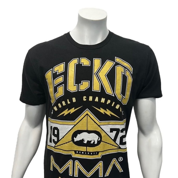 ECKO UNLTD MMA World Champion Raw and Uncut 1972 Black Yellow Rino T-Shirt Large - Picture 5 of 9